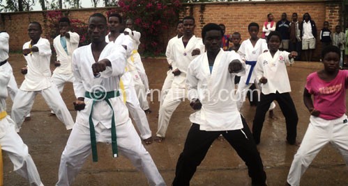 Taekwando athletes captured during the launch of the centre at Namame