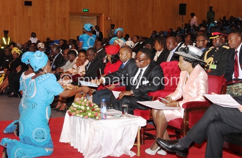 Mutharika giving his offering today