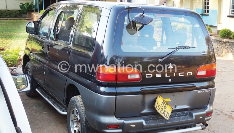 The recovered vehicle pictured in police custody