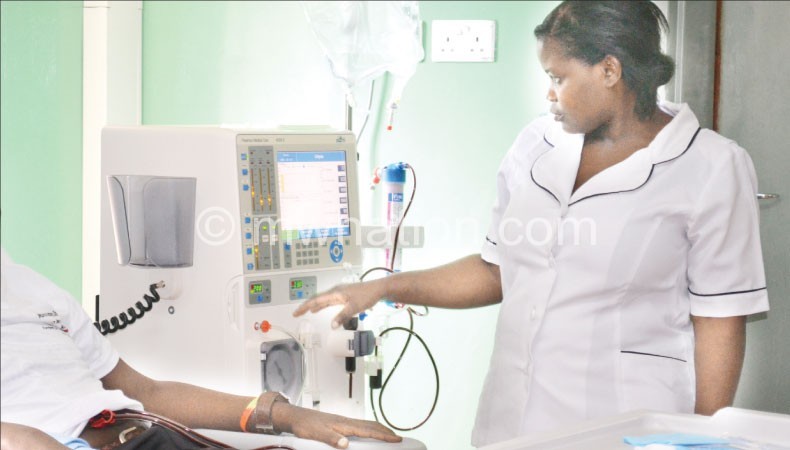 A nurse testing one of the machines on Wednesday
