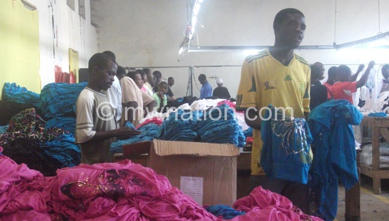 Texile factory in Blantyre: Malawi does not fully utilise the US Agoa market