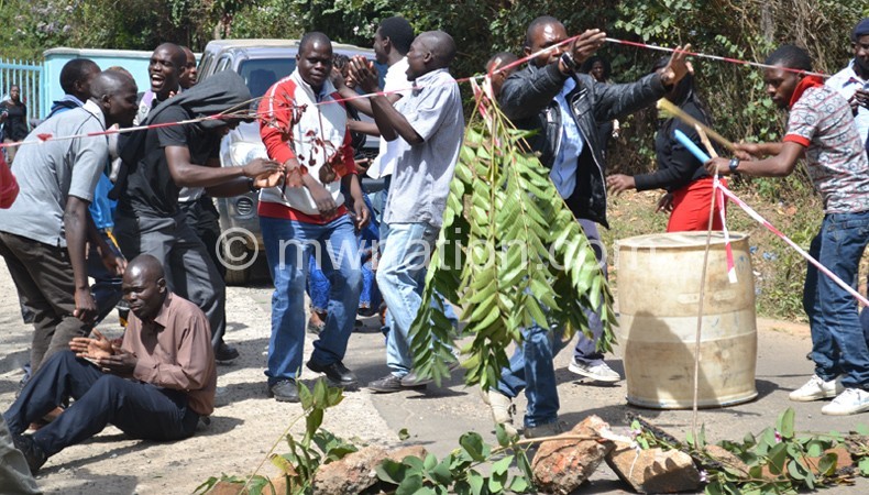 Employees of the Blantyre Water Board (BWB) during the previous strike