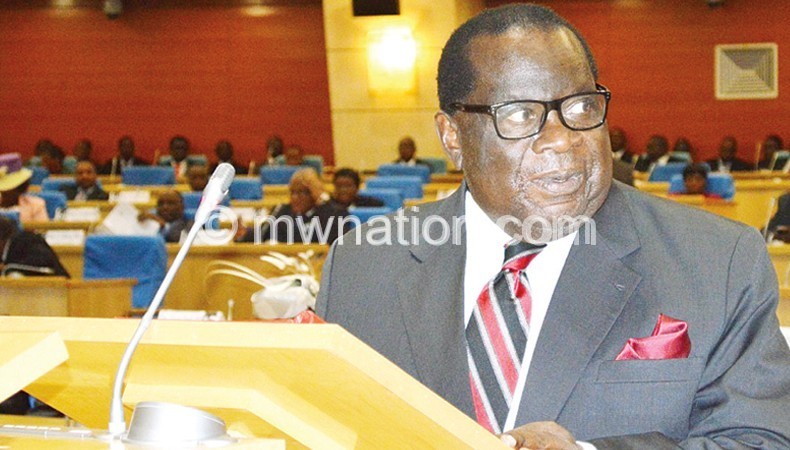 Flashback: Gondwe presenting the 2014/15 budget in Parliament