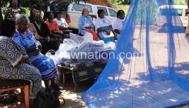 Treated mosquito nets reduce malaria infection