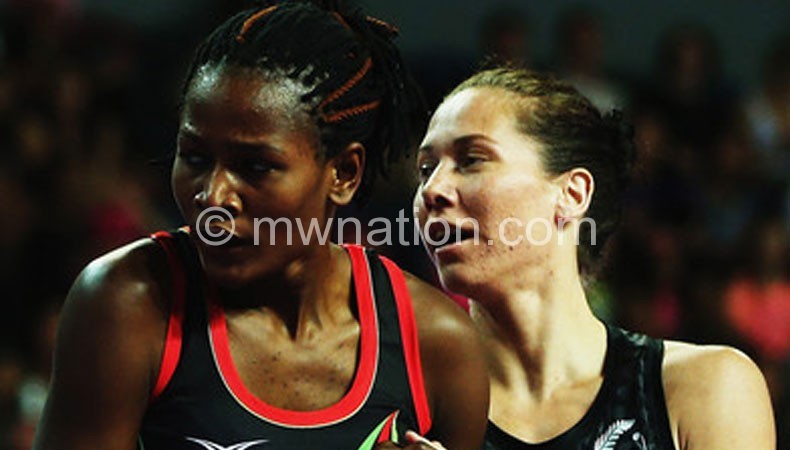 Joyce Mvula (L) showcasing at the recent Commonwealth Games