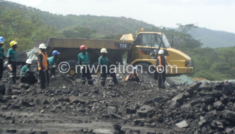 Mining activities in progress at Nkhachira Coal Mine