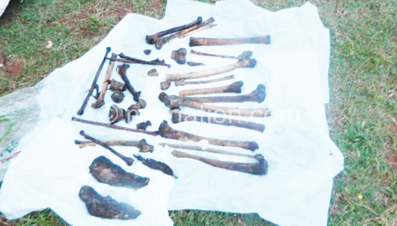 These human bones were discovered behind Ntaja Police Station