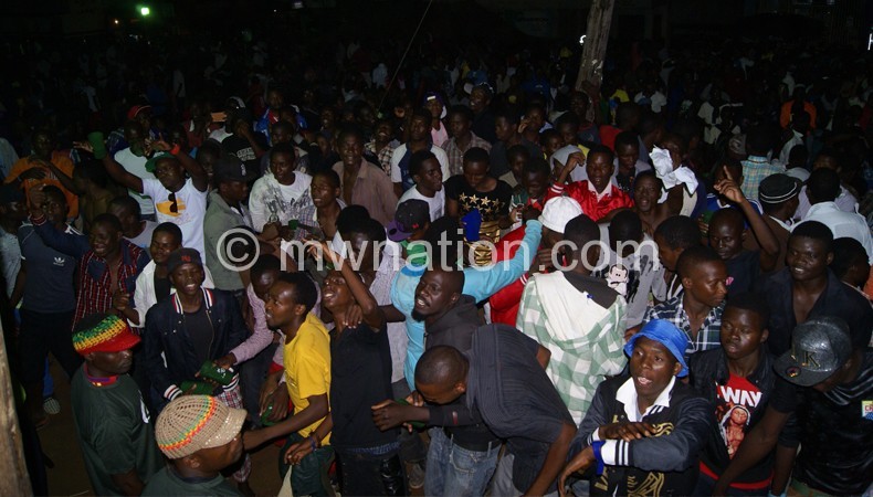 Part of the crowd at the Mzuzu street party