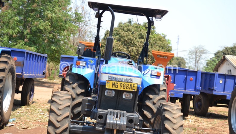 One of the tractors parked at Ministry of Agriculture, Irrigation and Water Development premises at Lunzu, Blantyre