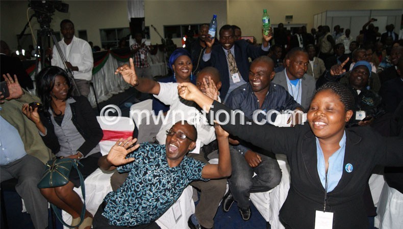 Good voting system? Democratic Progressive Party (DPP) supporters celebrating their party’s victory in the May 20 2014 Tripartite Elections