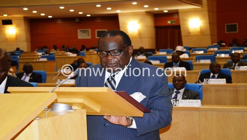 Gondwe presenting the budget in parliament on my 22 this year