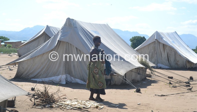 Some of the victims have gone back to camps like this one