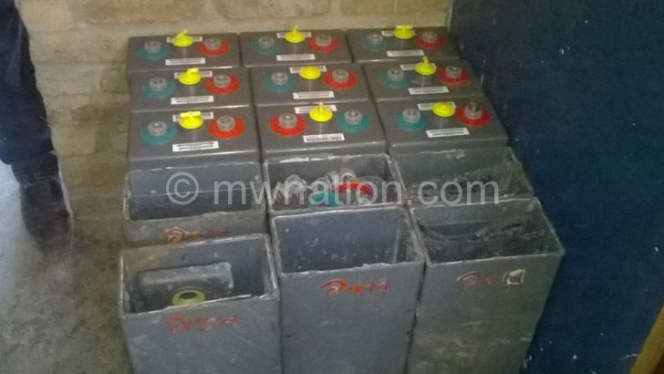 The recovered electrifier batteries at Montfort Police Unit.