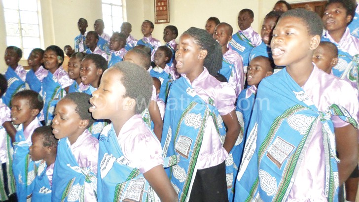 Limbe CCAP Sunday School Choir give their all during the finals