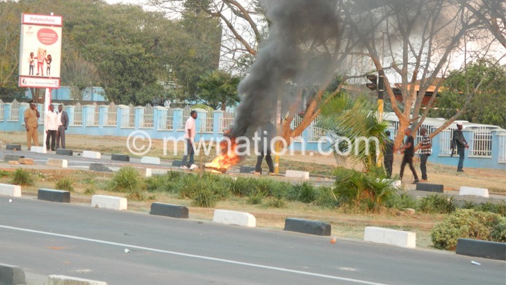 Part of the ugly scenes that culminated in the indefinite closure of the Polytechnic   that turned violent 