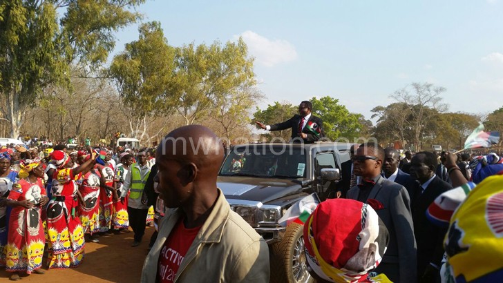 Facing turbulent times: MCP followers show their support for party president Lazarus Chakwera