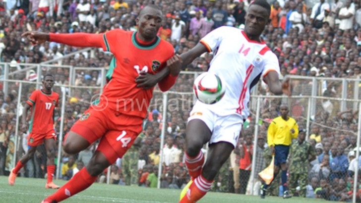 Trump card: Chiukepo (L) who scored when Malawi last played Guinea will lead the onslaught 