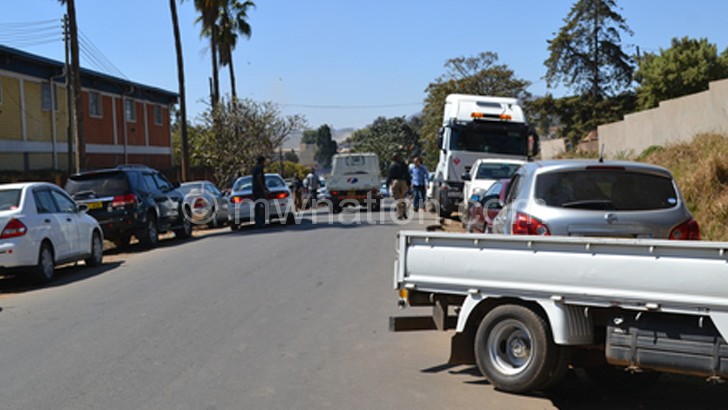 Vehicles queue outside Blantyre DRTSS offices