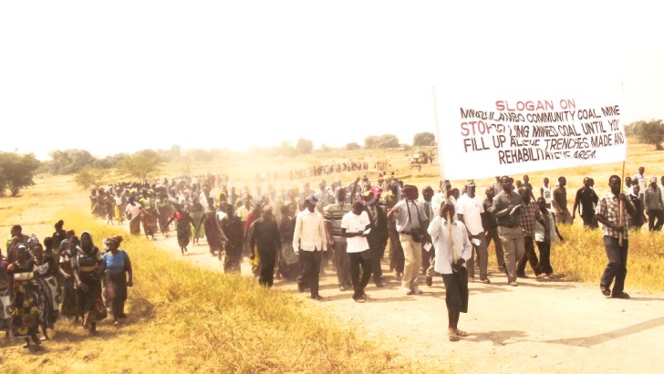 Communities in Karonga demonstrating for increased share in mining spoils