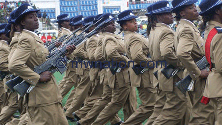 Newly qualified police officers during their passing out parade