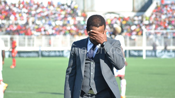 Mtawali reacts after Malawi concedes the second goal