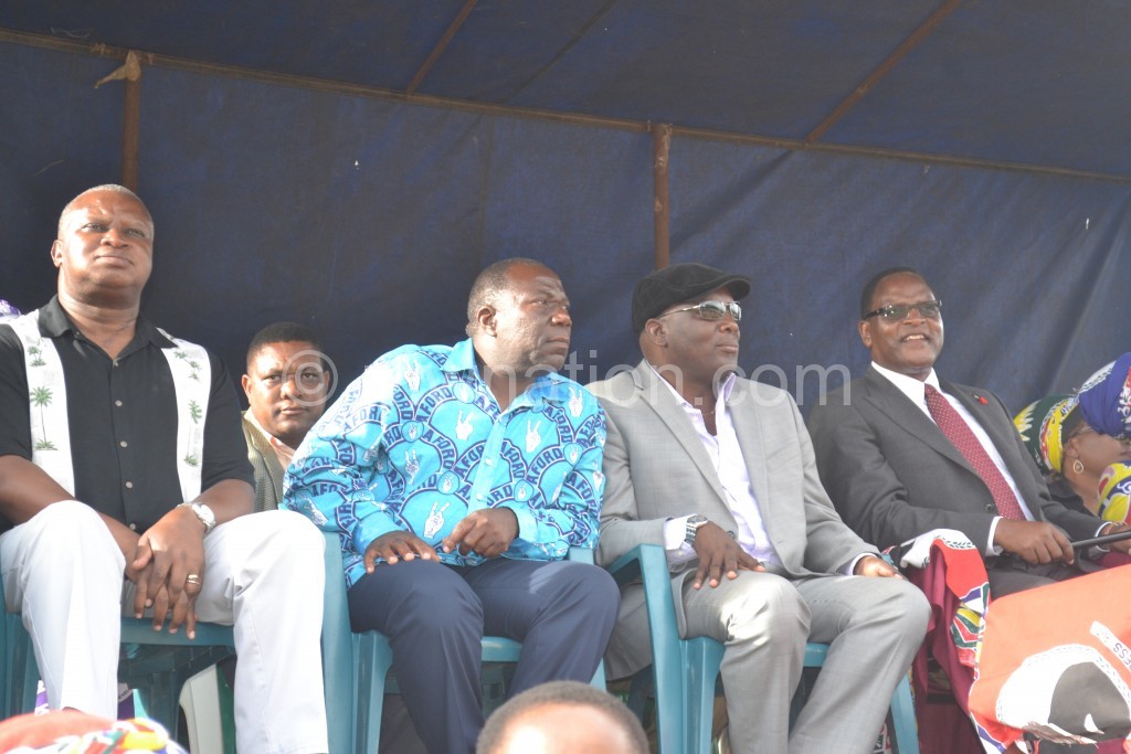 From L to R: Nnensa, Chihana, Speaker of Parliament Richard Msowoya and Chakwera at the rally