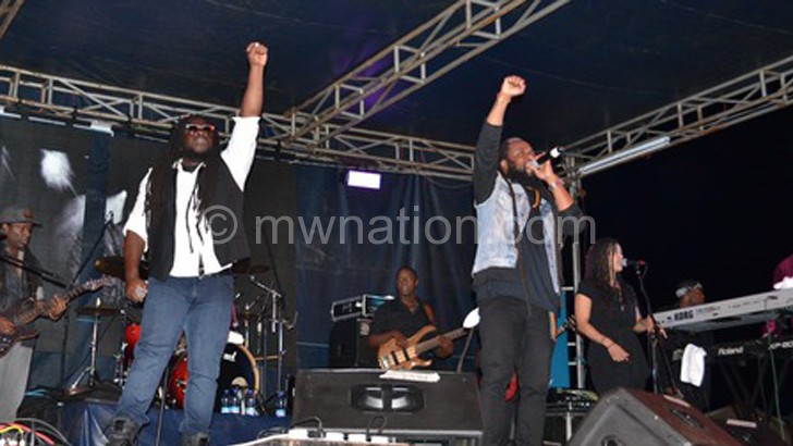 Morgan Heritage, one of the performers brought to Malawi by Born Afrikan, on stage