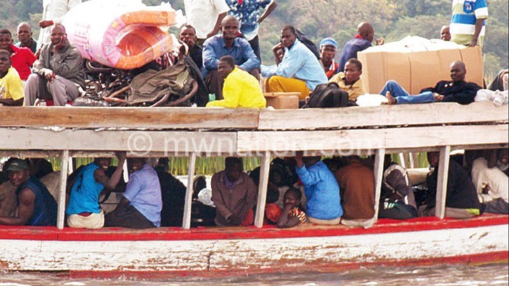 Pupils join other passengers in this boat ride to sit for examinations