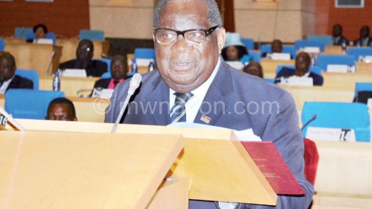 Gondwe presents the budget in this file photo