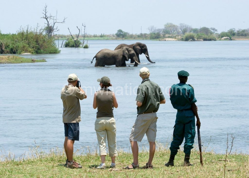 Tourists sightseeing at Majete Wildlife Reserve 