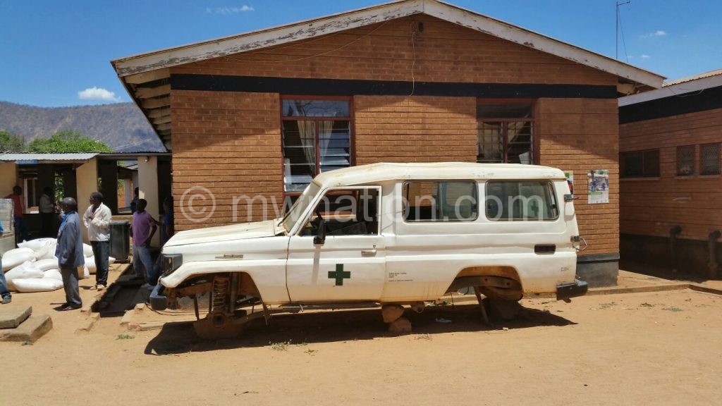 A grounded ambulance outside Rumphi District Hospital in this file photo