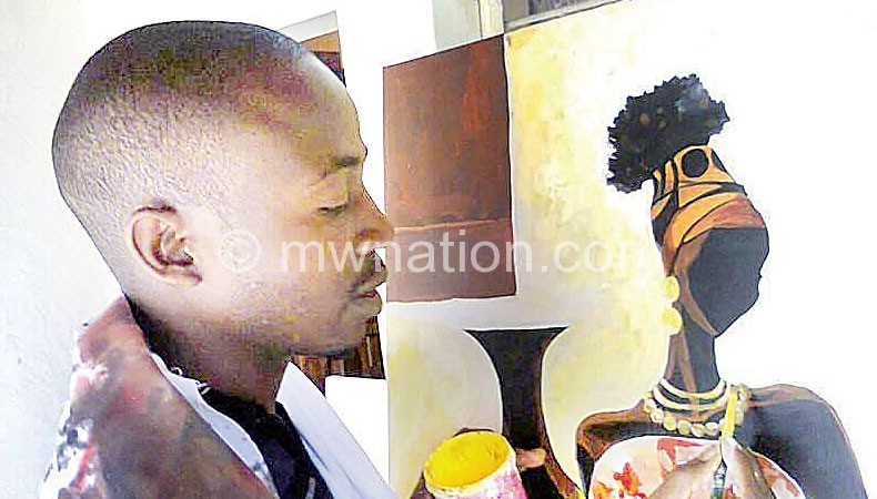 The strokes of an artist: Longwe brings a painting to life