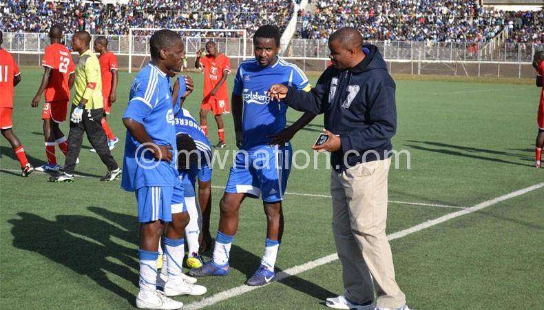 Mbolembole captured on the touchline during the game