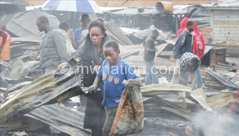 This is what remained of the Mzuzu Market after the July fire accident