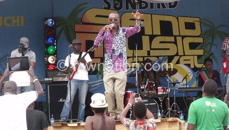 Lawi performing during the Sand Music Fest on Sunday