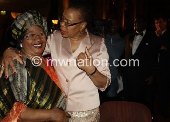 Former SA first Lady Grace Machel congratulates Banda