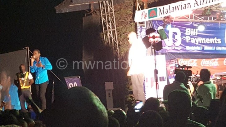 Busy Signal engages patrons during his previous performance in Malawi