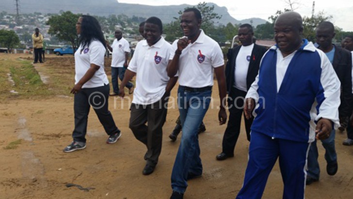 Kumpalume, Kasaila and Blantyre Malabada member of Parliament 
Aaron Sangala lead the awareness march