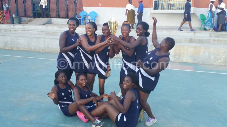 Chilomoni Sisters celebrate after winning the trophy