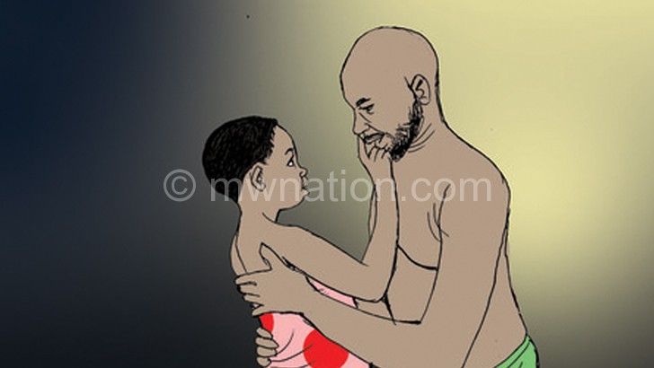 An artist impression of a man defiling a girl