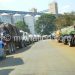 Trucks line up to sell traders maize at NFRA 
before sales were suspended