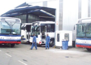 Buses await to be maintained at one of the 
company’s garages