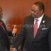 Mutharika interacts with Magufuli after the meeting