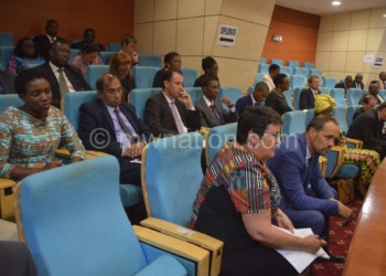 Diplomats listen to the budget presentation