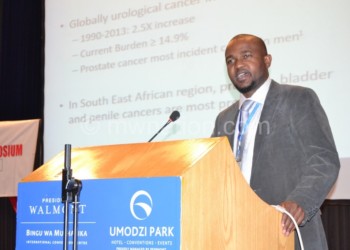 Mabedi making a presentation during a symposium