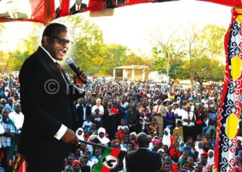 Chakwera addresses the rally on Saturday