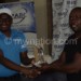 The Phiris’ show: Welkam (R) receives 
his prize from Wisely