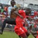 Tigers goalkeeper Maxwell Dzowa (L) gets the better of Bullets’
 striker Muhammad Sulumba in an aerial combat