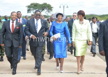 In happier times: Mutharika  and Chilima after their 2014 victory