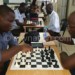 Kamwendo (R) taking on Chimthere 
during the chess contest